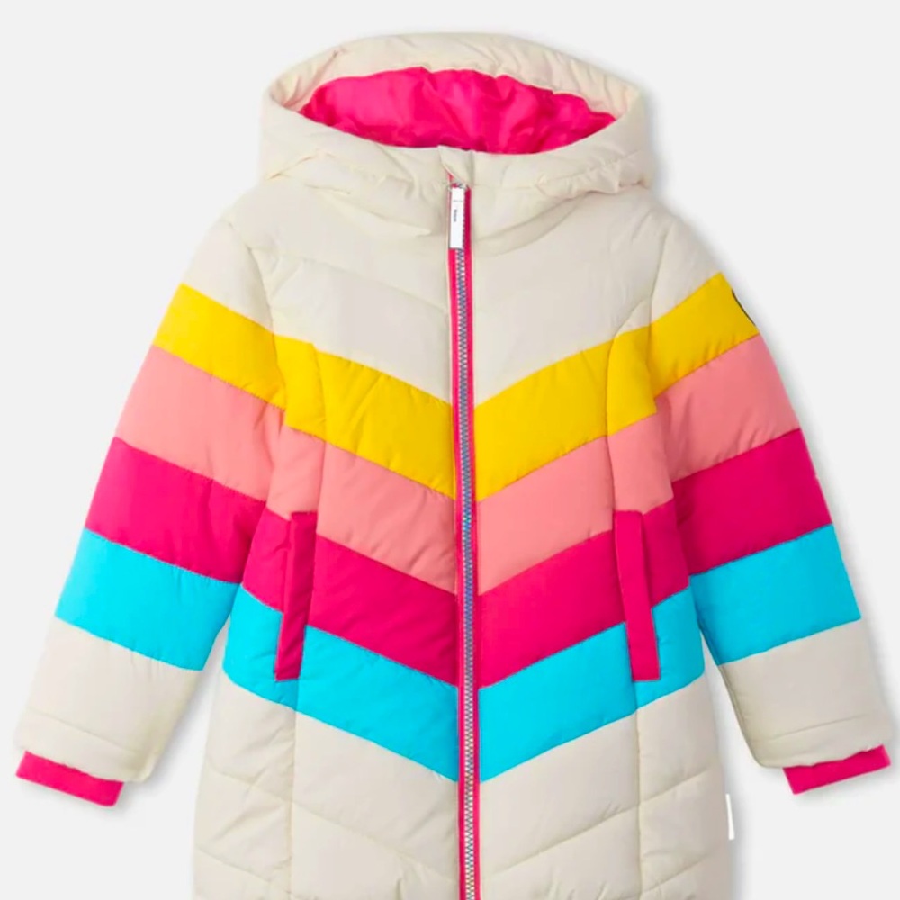 Retro Rainbow Stripes Puffer Jacket | Hatley

Super cute and warm!